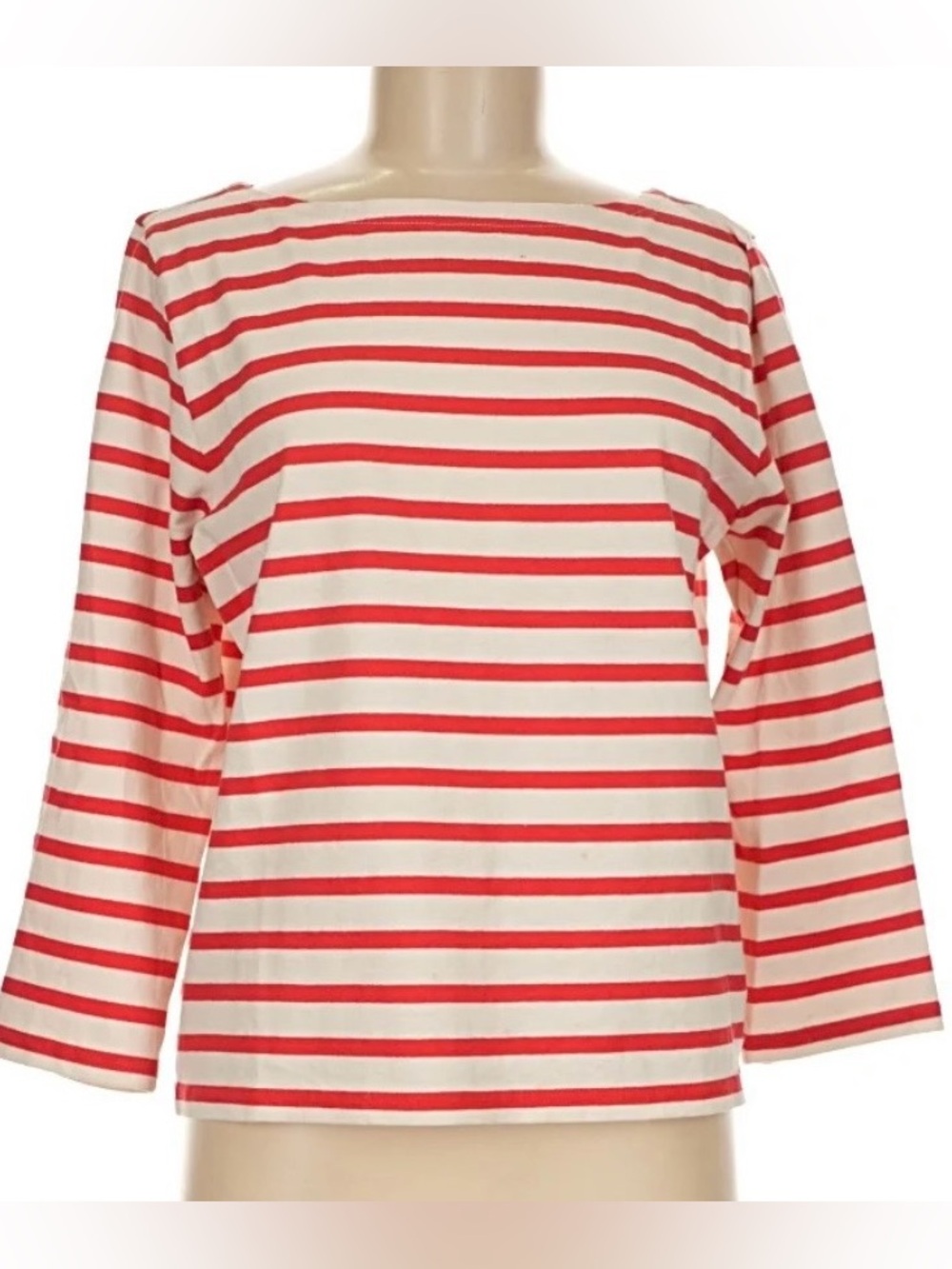 Cotton Boatneck Striped Shirt